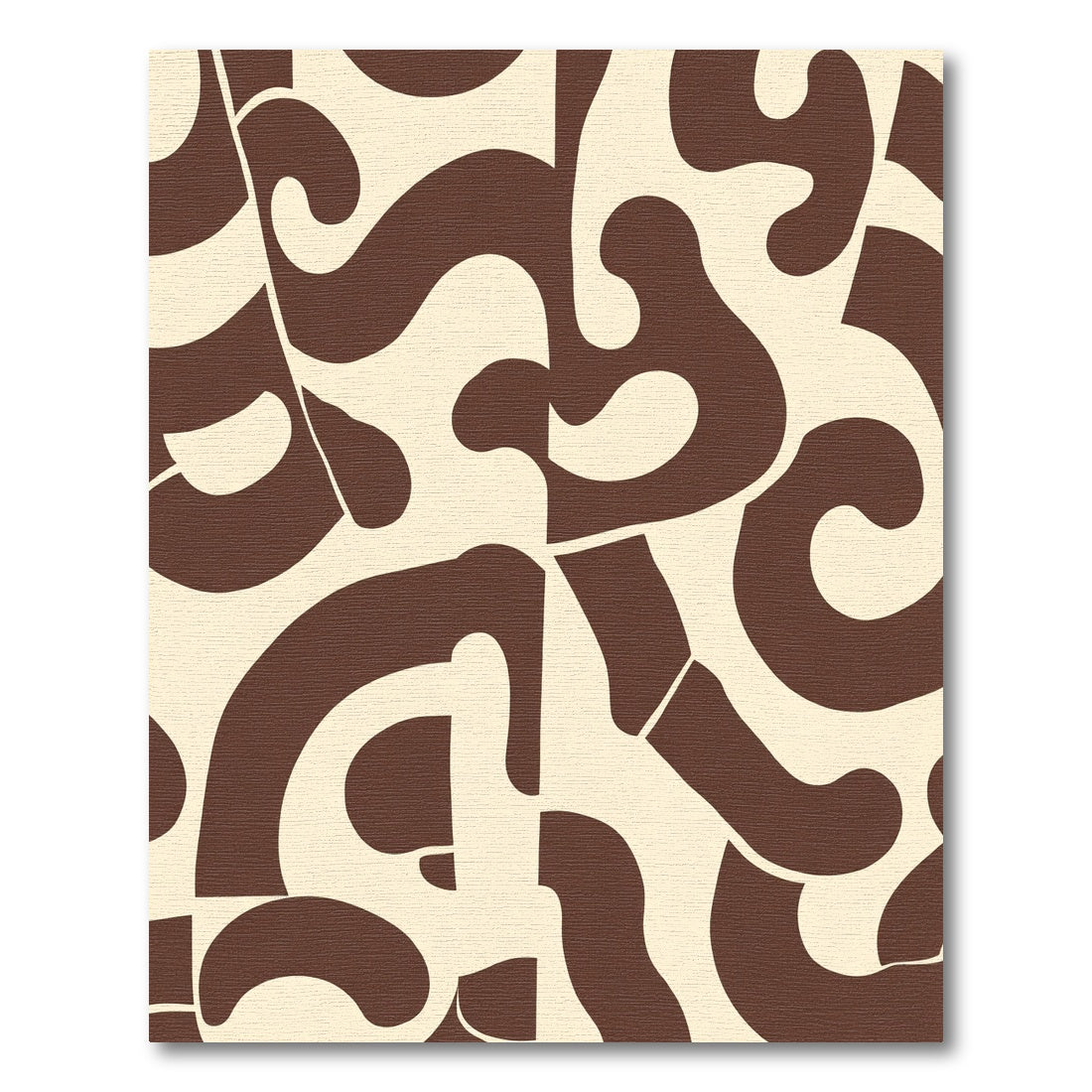 Abstract Brown Organic Flow Rug