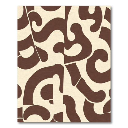 Abstract Brown Organic Flow Rug