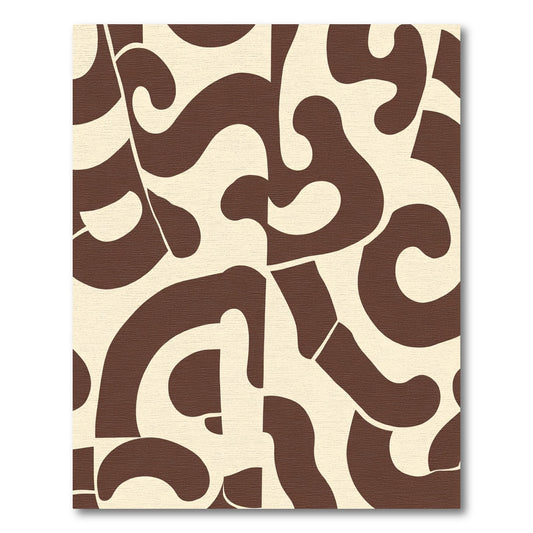 Abstract Brown Organic Flow Rug