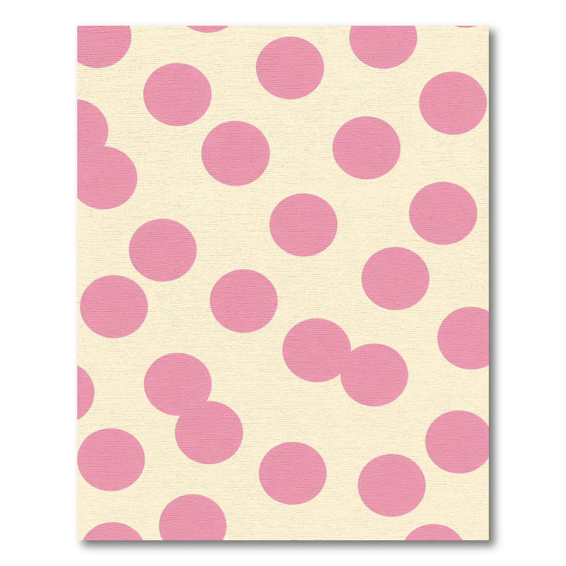 Pink Polka Dot Cream Background Rug