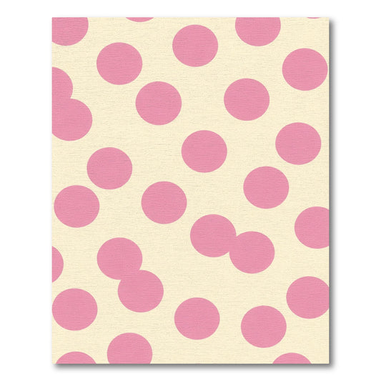 Pink Polka Dot Cream Background Rug