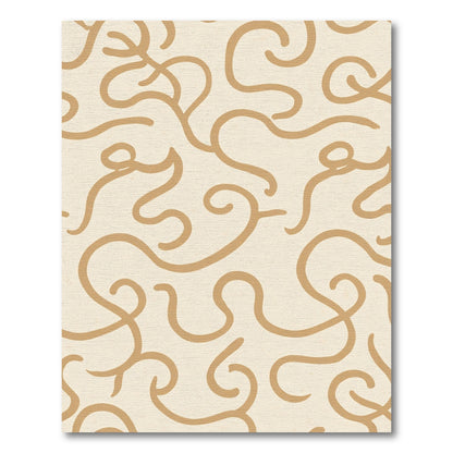 Cream Tan Abstract Swirl Rug
