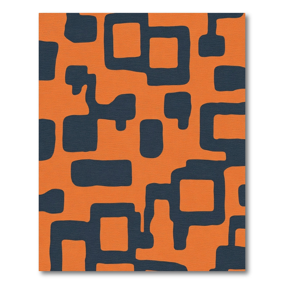 Bold Orange Geometric Interlocking Forms Rug