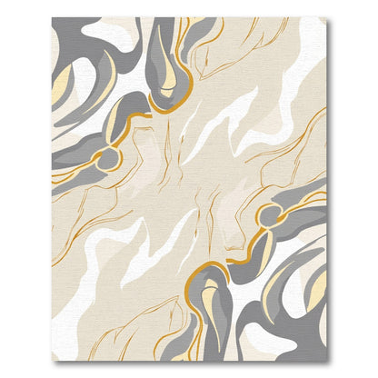 Neutral Contemporary Swirl Flow Rug