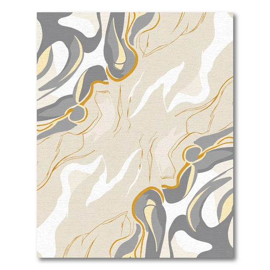 Neutral Contemporary Swirl Flow Rug