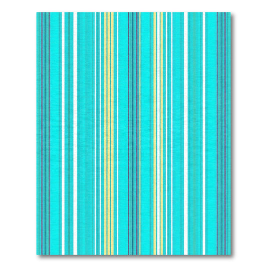 Turquoise Yellow Multi Stripe Rug