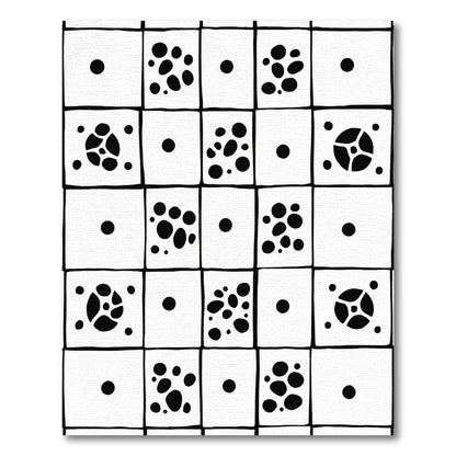 Black white checkerboard organic spots Rug