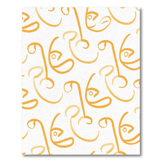 Golden Abstract Face Outline Rug