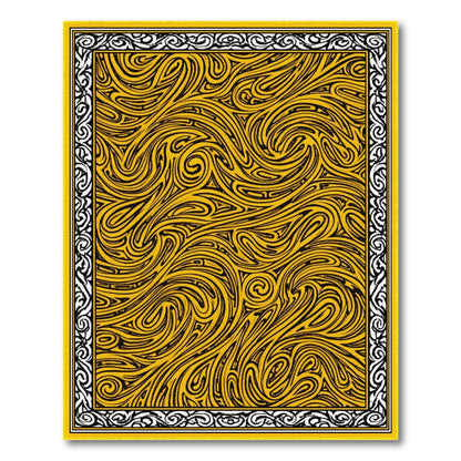 Bold Yellow Swirl Abstract Area Rug