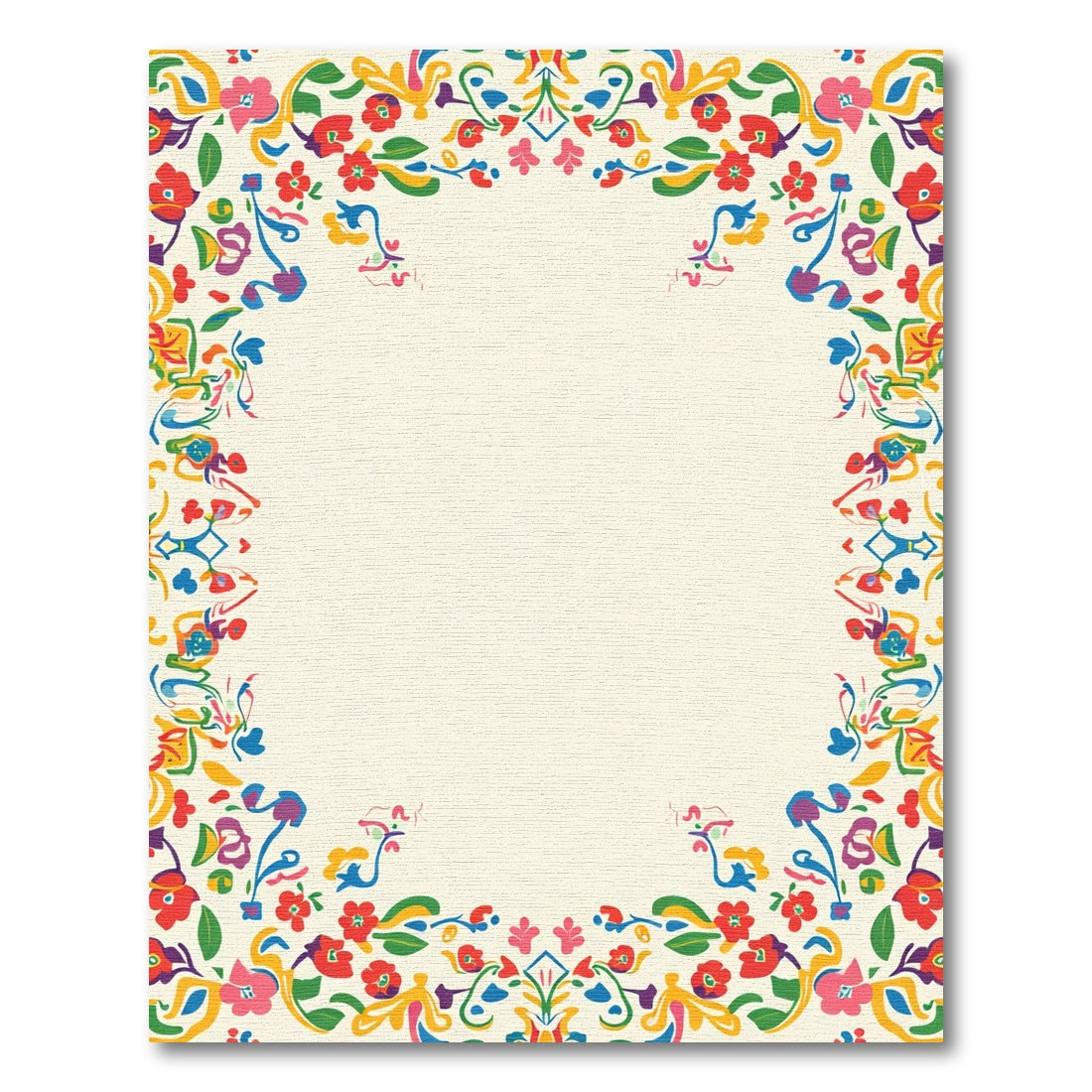 Vibrant Floral Border Delight Rug