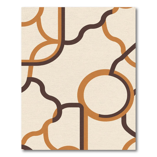 Caramel Woven Interlocking Organic Lines Rug
