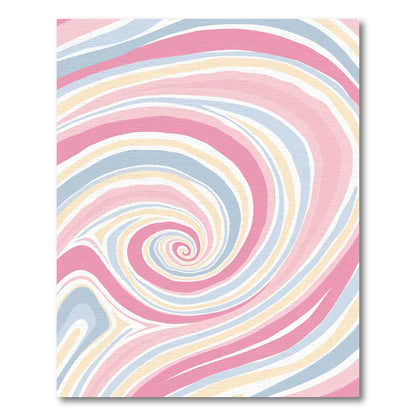 Pastel Swirl Candy Stripes Rug