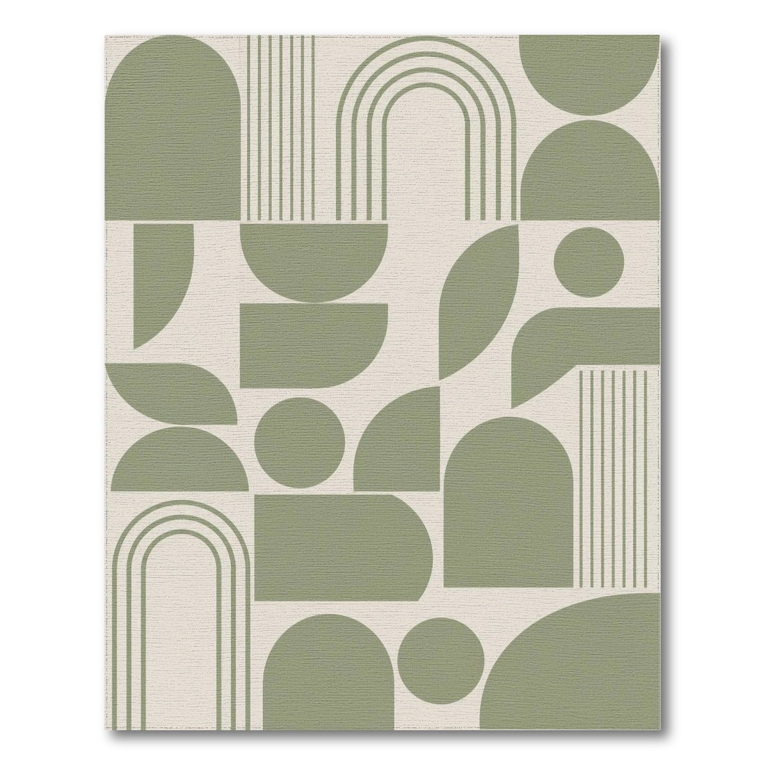 Green Geometric Arch Area Rug