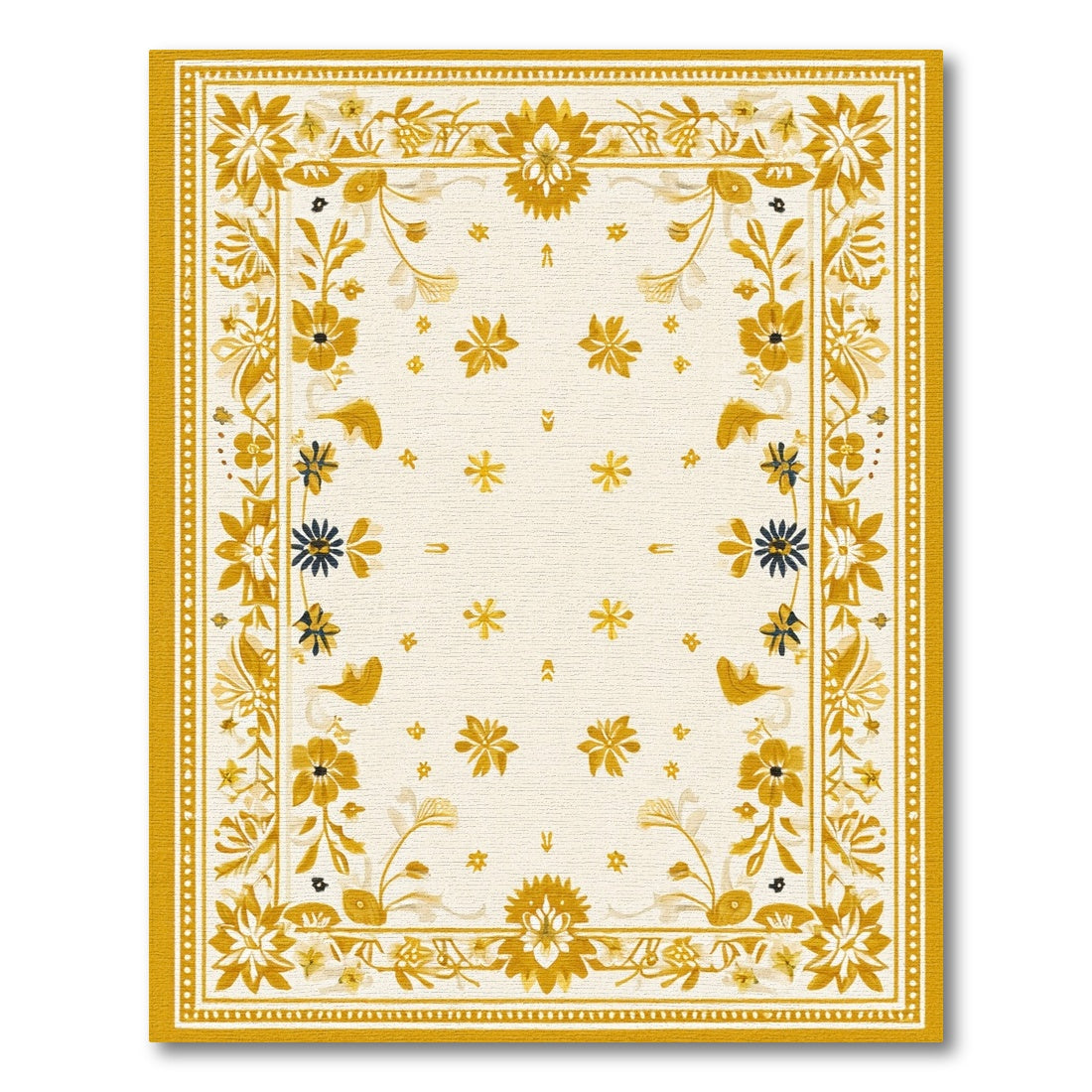 Yellow Floral Vintage No. 12 Area Rug