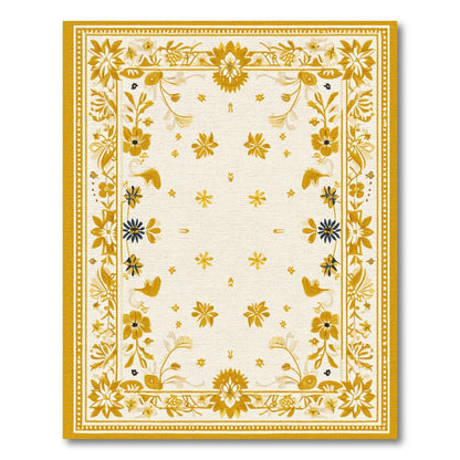 Yellow Floral Vintage No. 12 Area Rug
