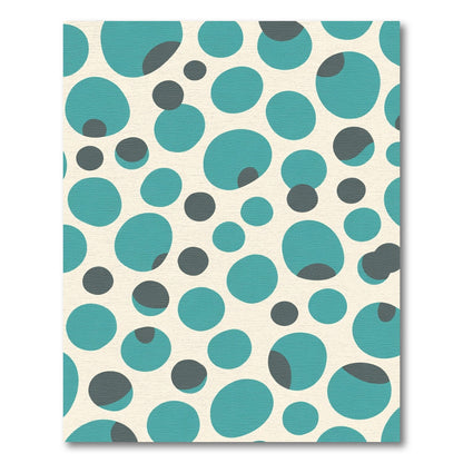 Teal And Gray Overlay Circles Rug