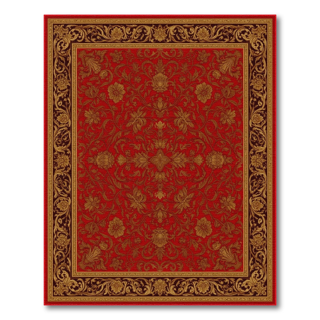 Red Floral Persian Area Rug