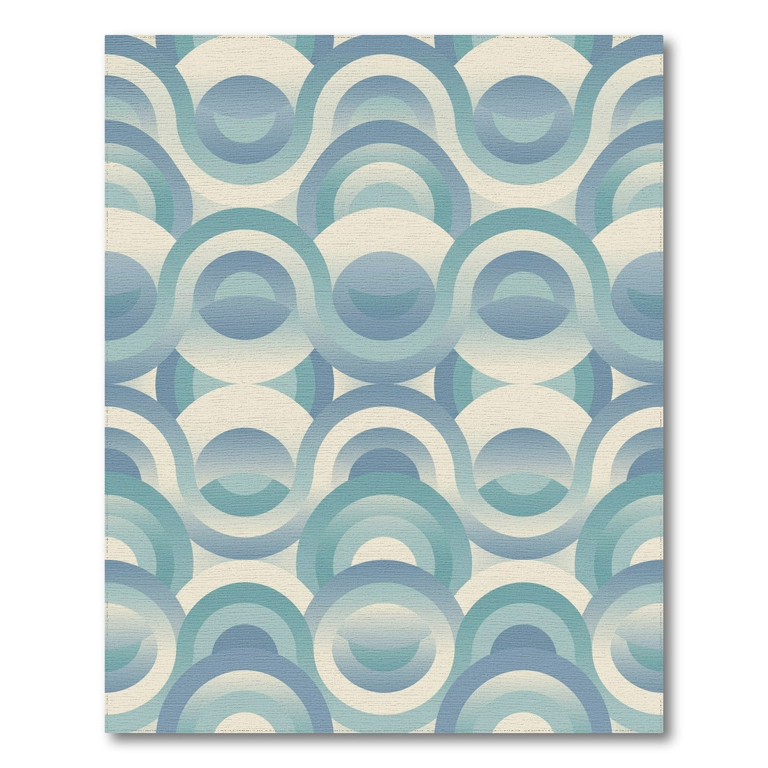 Blue Teal Geometric Circle Geometric Modern Area Rug