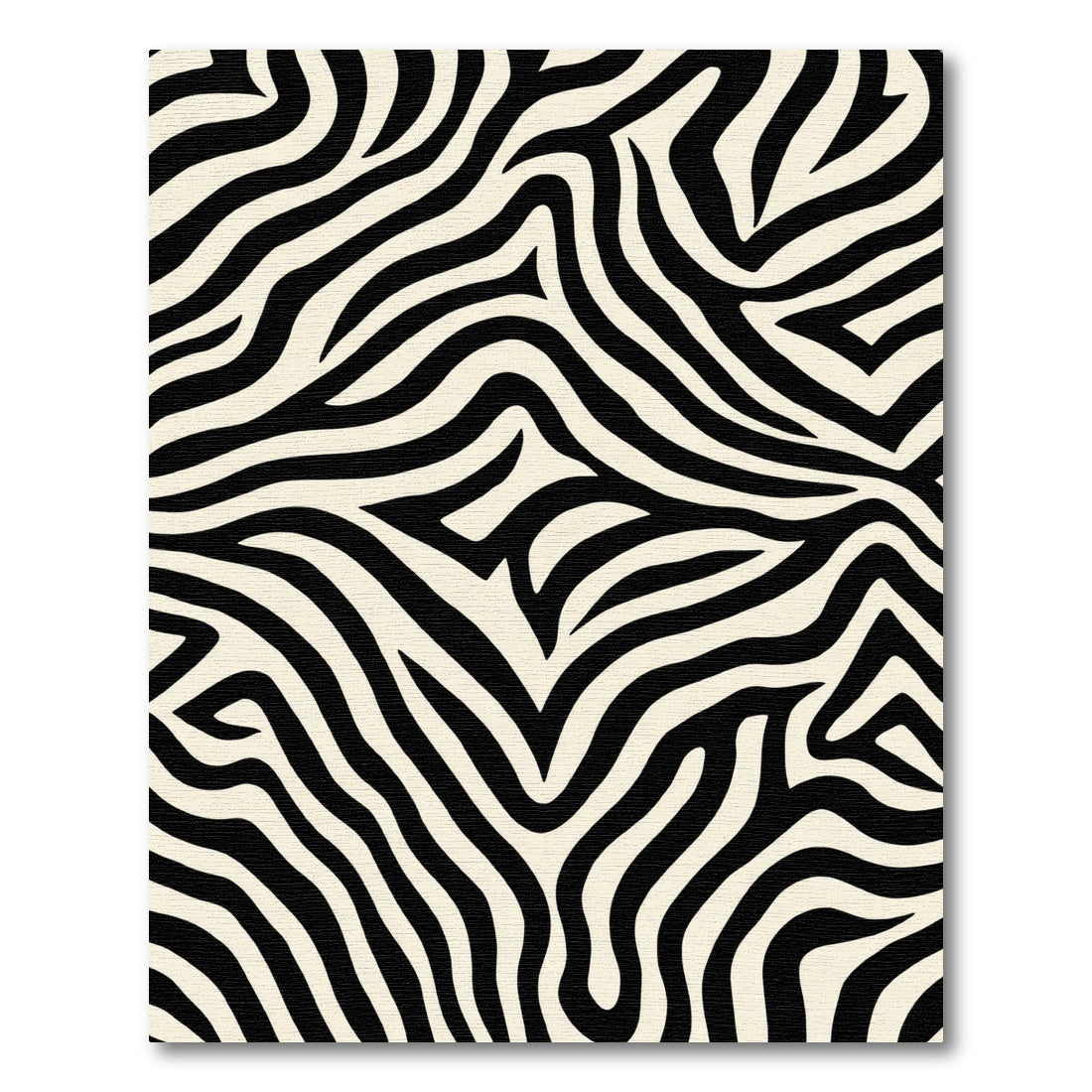 Black Cream Zebra Stripe Rug