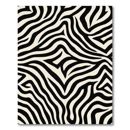 Black Cream Zebra Stripe Rug