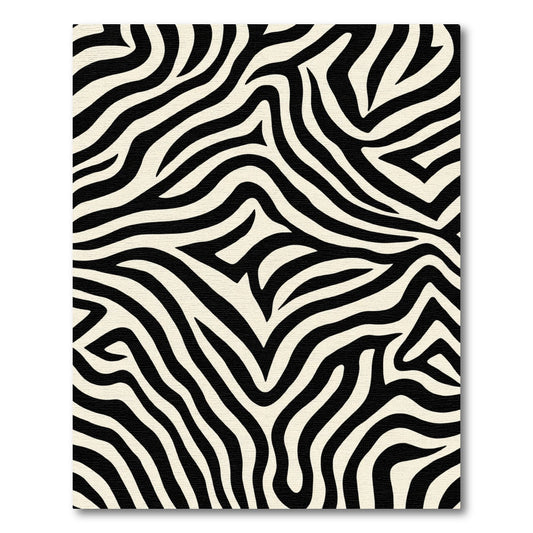 Black Cream Zebra Stripe Rug