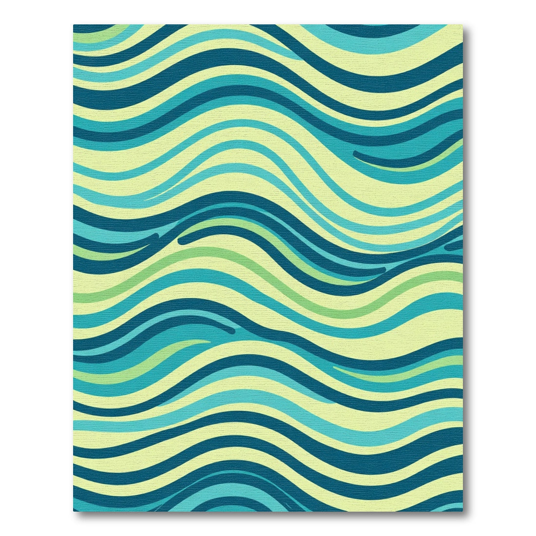 Aqua Teal Wave Flowing Stripes Rug