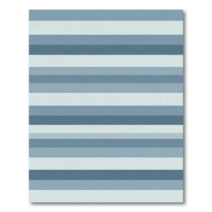 Cool Blue Gradient Stripes Rug