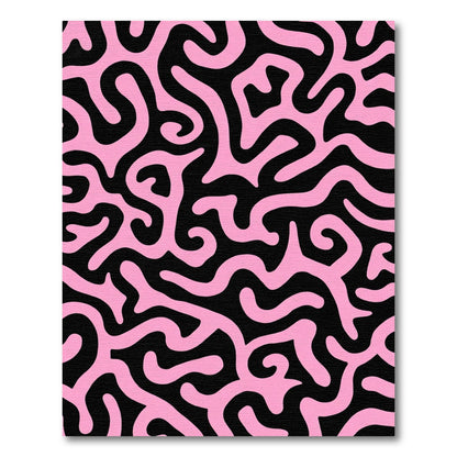 Bold Pink Swirl Abstract Rug