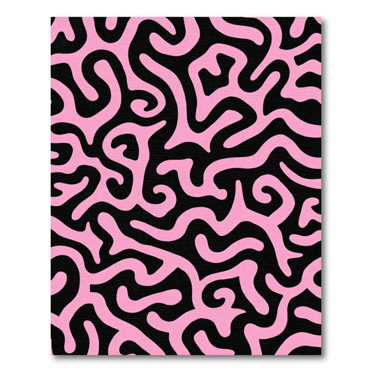 Bold Pink Swirl Abstract Rug