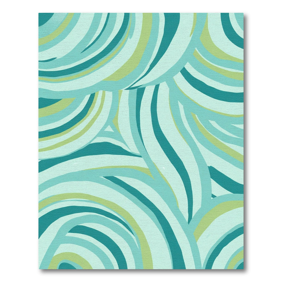 Subtle Aqua Interlocking Waves Rug