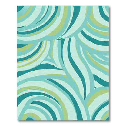 Subtle Aqua Interlocking Waves Rug