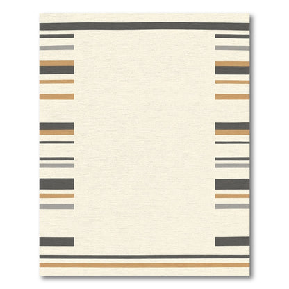 Cream Stripe Border Rug