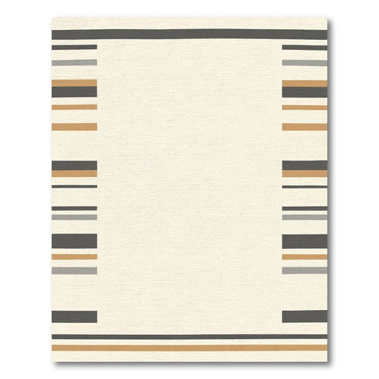 Cream Stripe Border Rug