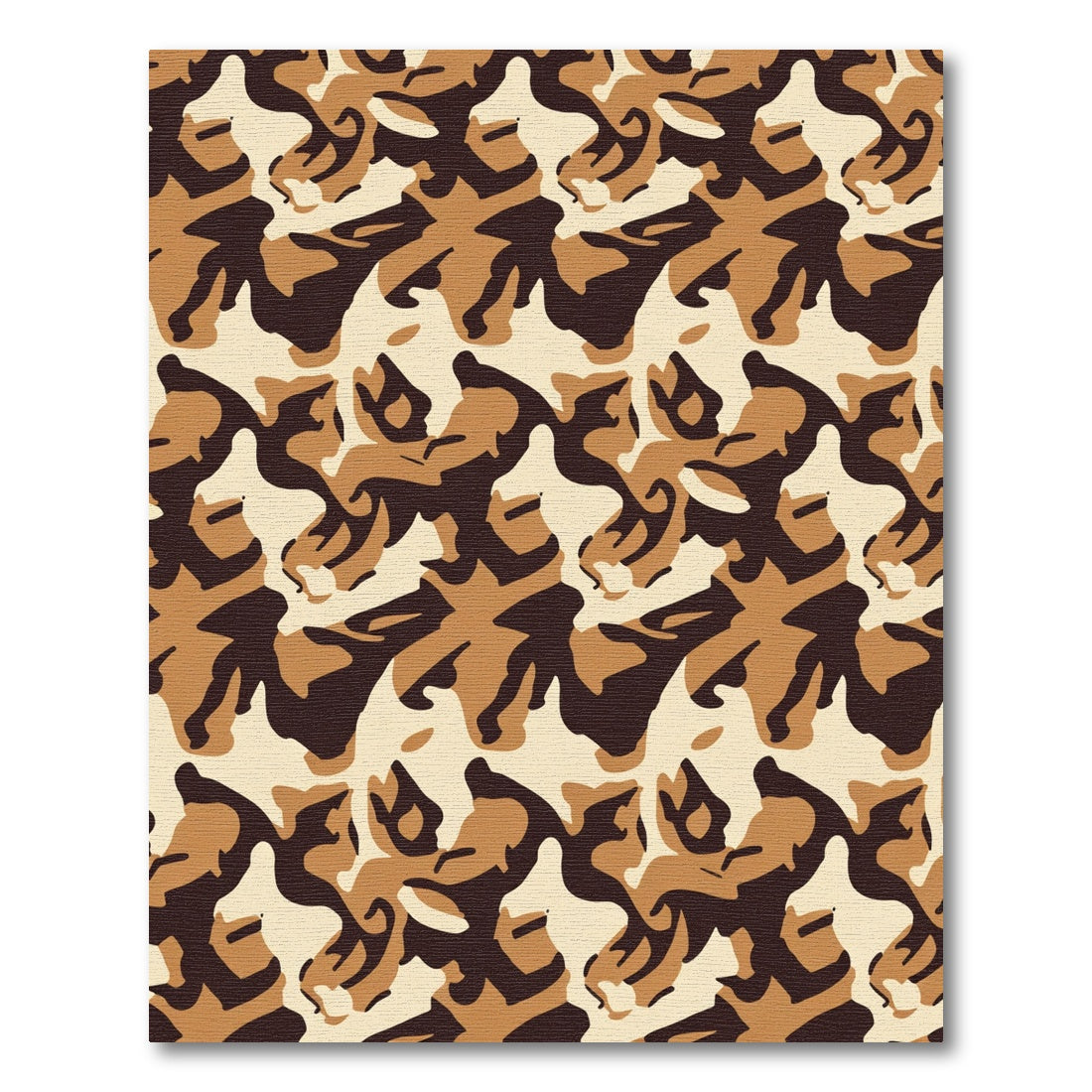 Brown Black and Cream Camouflage Abstract Rug