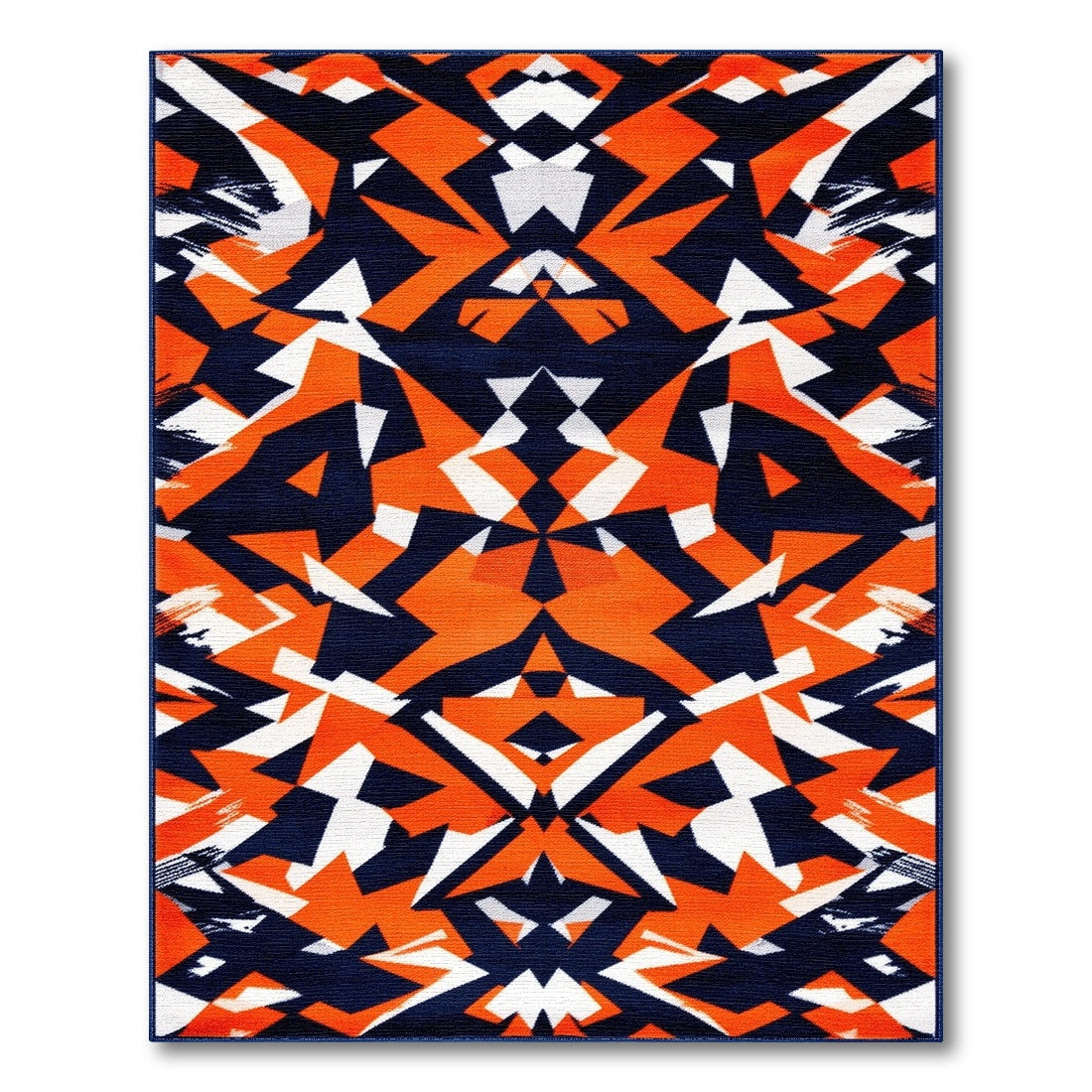 Geometric Modern Multi-color and Patterns Bold Orange Geometric Area Rug
