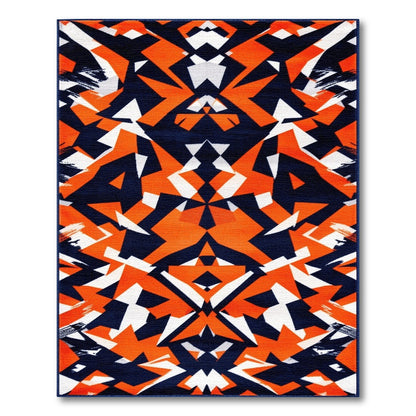 Geometric Modern Multi-color and Patterns Bold Orange Geometric Area Rug
