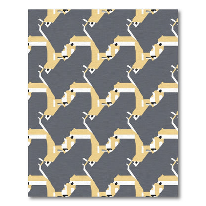 Modern Yellow Camel Geometric Rug