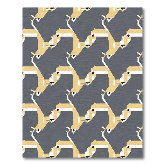 Modern Yellow Camel Geometric Rug