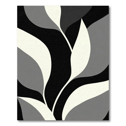 Monochrome Abstract Organic Flow Rug