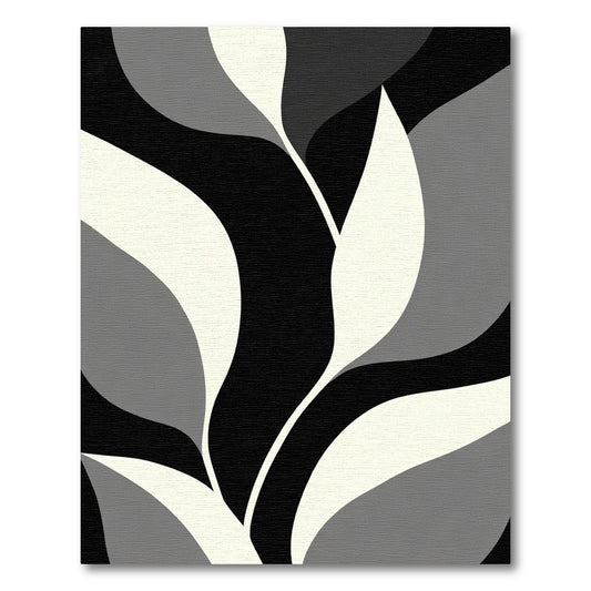 Monochrome Abstract Organic Flow Rug