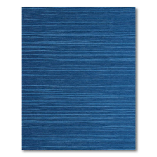 Deep Blue Subtle Horizontal Stripe Rug