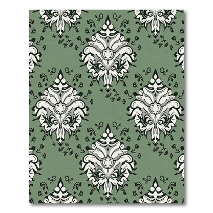 Sage Green Floral Crest Arrangement Rug