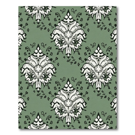 Sage Green Floral Crest Arrangement Rug