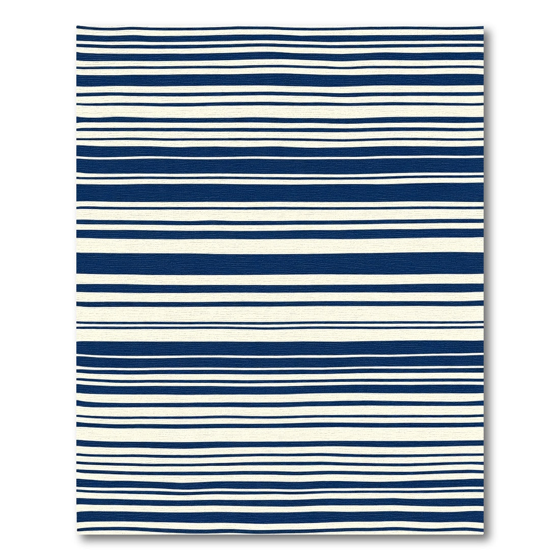 Classic Navy Cream Horizontal Stripe Rug