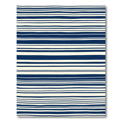 Classic Navy Cream Horizontal Stripe Rug