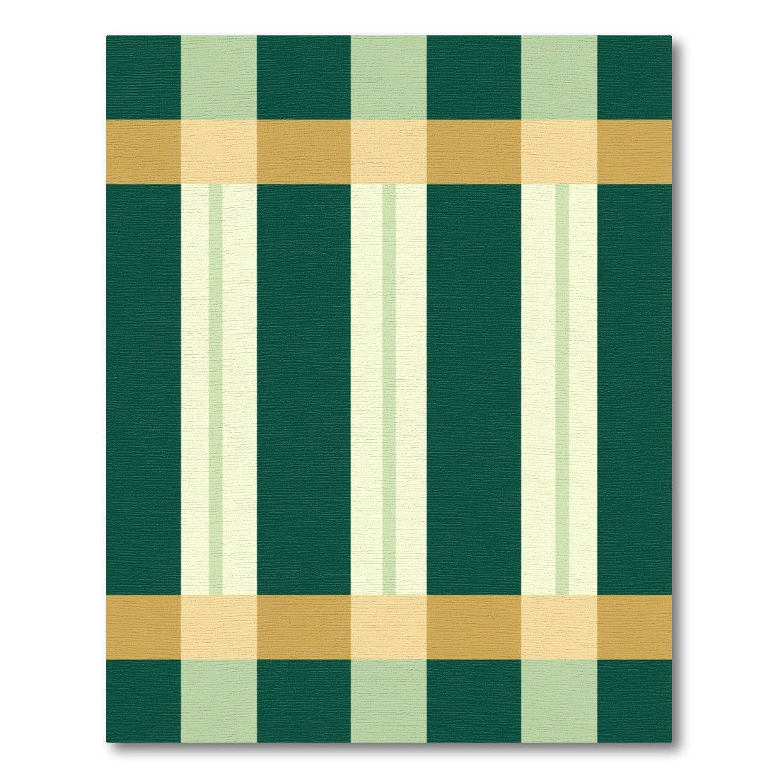 Green Gold Beige Plaid Stripes Rug