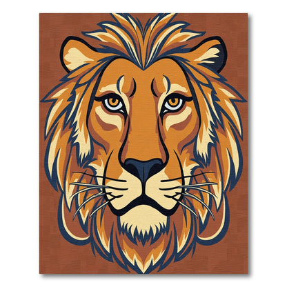 Bold Orange Lion Mane Portrait Rug