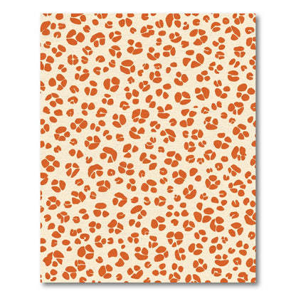 Orange Abstract Spots Cream Rug