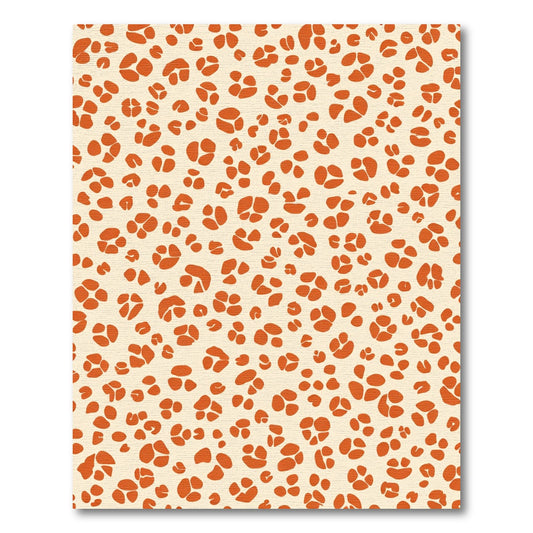 Orange Abstract Spots Cream Rug