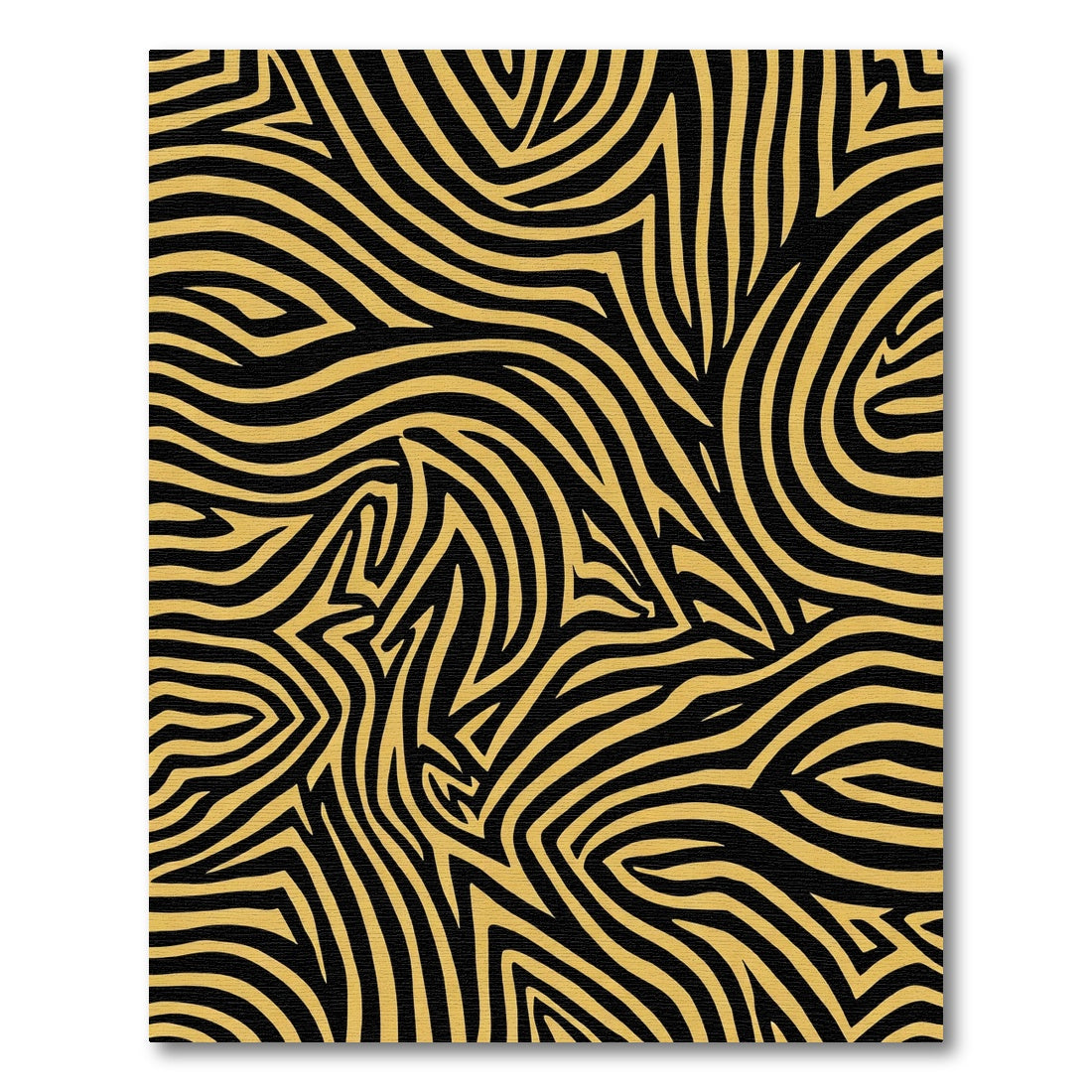 Bold Gold Zebra Stripe Abstract Rug